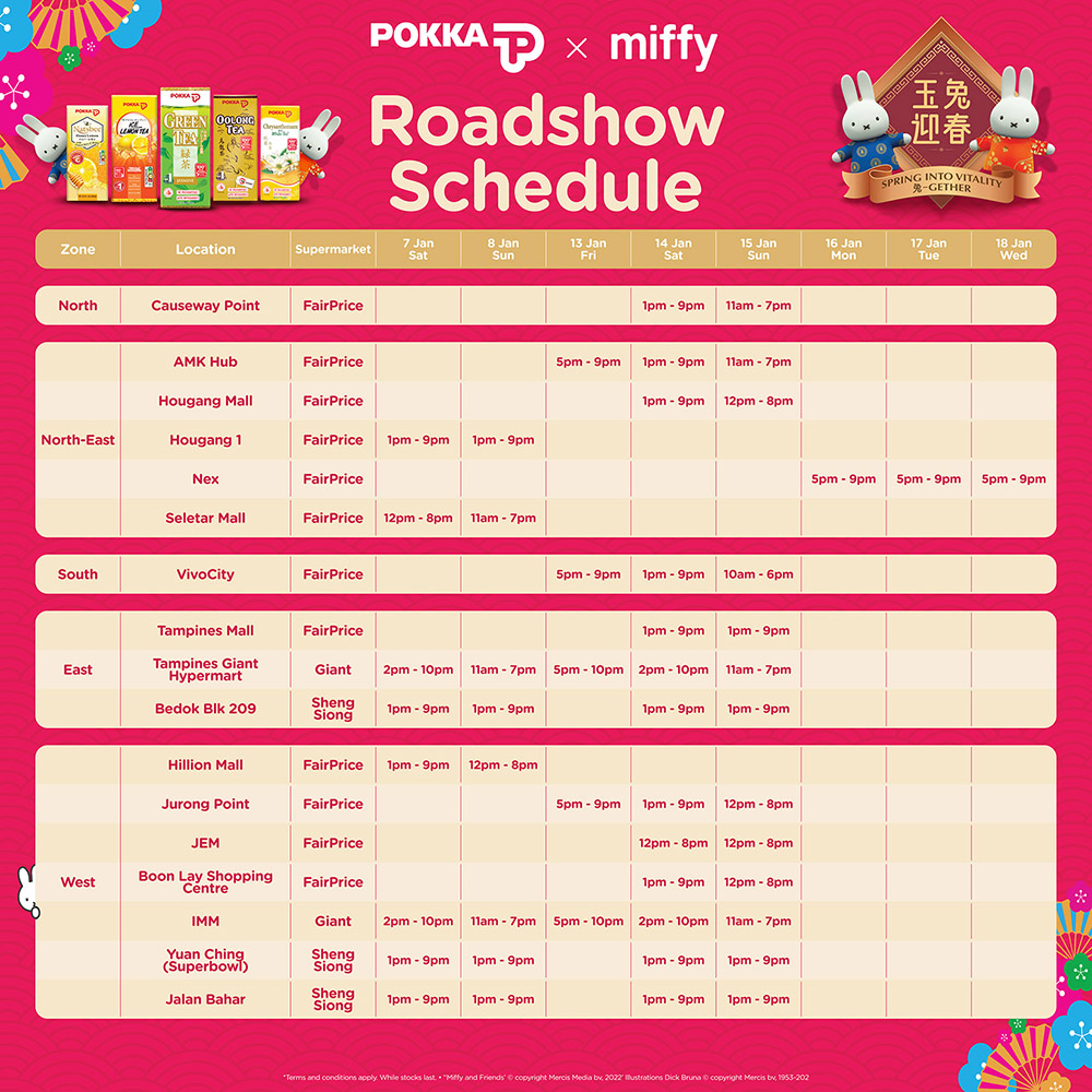CNY Roadshow Schedule CNY Roadshow Schedule