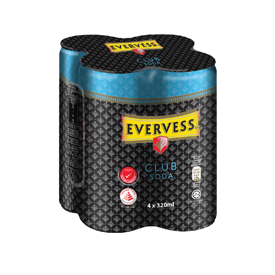 Evervess Soda Water Can 320ml 4s